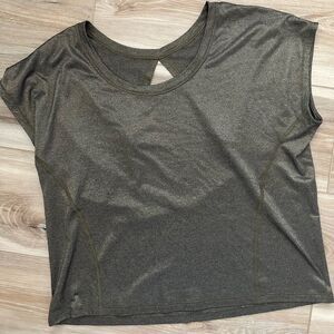 Lululemon Sweaty or Not Metallic Crop Tee 8